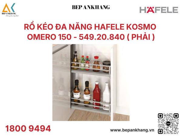 Phụ kiện gia vị phải Hafele Omero 150 200mm - 549.20.840